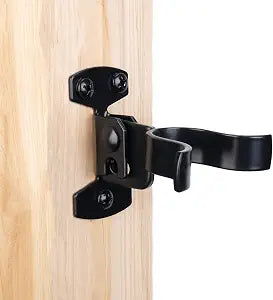 HILLMASTER 1-3/8" Flat Back Wall Mount Chain Link Fork Latch, Black Gate Fork Latch with Padlock Hole,Fence Latch Lock with Screws,Bolts,Gate Hardware Gate Latches for Outdoor Wooden Gates, 1 Pack