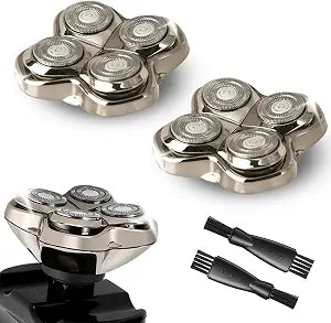 2Pack Pro 4 Shaver Replacement Heads for Skulls Pitbulls Series Gold PRO, Silver PRO, Platinum PRO, Butterfly Kiss PRO Head Shavers, Floating 4 Heads for a Fast, Close and Smooth Shave.