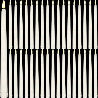 Reginary 36 Pcs Flameless Taper Candles Battery Operated,Ivory