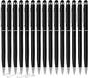 15 Pack Stylus Pens for Touch Screens (Black)