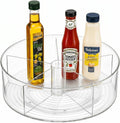 Divided Lazy Susan Turntable Organizer, 11.5" Clear Round Lazy Susan