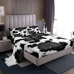 Feelyou Cow Fur Sheet Set Kids Teens Queen