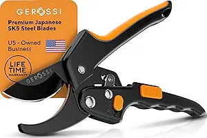 Gerossi Ratchet Pruning Shears Heavy Duty, Hand Pruners for Gardening