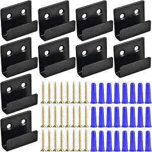 10 Pack Tile Display Wall Hanger Stainless Steel U Brackets with Screws Mirror Hanging Kit Heavy Duty Picture Hooks Tile Hanger for Large Mirrors, Picture Frame Ceramic Wall Display