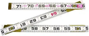 Crescent Lufkin 5/8" x 6' Red End Two Way Wood Rule - 966N