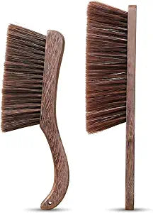 Wooden Hand Broom, 2 Pcs Soft Bristle Whisk Broom Set - Long Handle Bed Brush for Cleaning Furniture, Car, Sofa, Clothes and Household Dusting