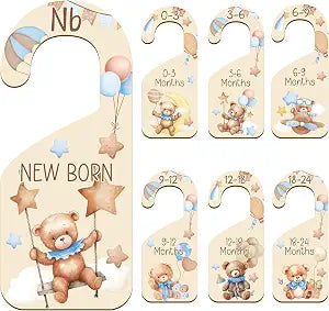Baby Closet Dividers 7PCS Bear Wood Nursery Organizer