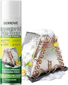 BERlOVE Foaming AC Coil Cleaner for Evaporator Coils & Condensers 19oz