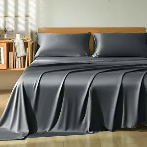 Homiest Dark Grey Queen Sheet Set 4pcs 100% Rayon Derived from Bamboo