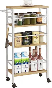 IBUYKE Slim Rolling Storage Cart, Kitchen Cart Utility Shelving UTMJ065R