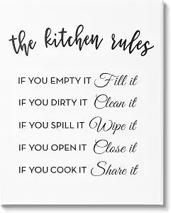 Stupell Industries The Kitchen Rules If You Oversized Stretched Canvas Wall Art, Multi-Color,24x30