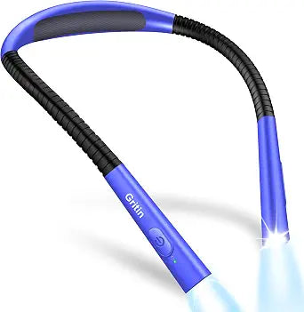 Gritin Book Light, Eye Caring 4-Color&5-Brightness Neck Light Reading Light
