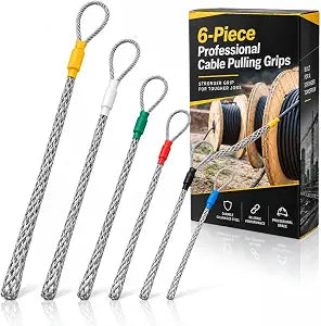 Yaocom 6 Pcs Cable Puller Socks 4-25 mm Wire Pulling Grip Kit