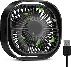 RJVW 4 Inch Small USB Desk Fan, 3-Speed & 360Rotatable Cooling Fan