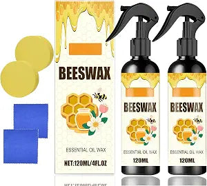 2PCS Beeswax Spray,Natural Furniture Polish,Beeswax Spray Cleaner,The Original Micro Molecularized Beewax Care Restorer for Living Rooms,Kitchens,Wood Furniture Floors