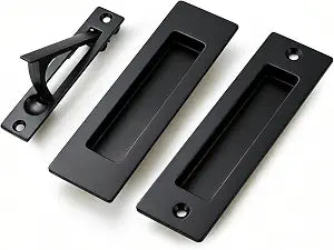 6 in Pocket Door Pulls& Edge Pull Set,Black