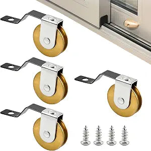 4 Pack Sliding Screen Door Roller Replacement, Steel Screen Door Wheels