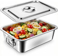4 Inch Extra Deep Lasagna Pan with Lid and Handles, 12.6x8.7 Inch Stainless Steel Large Baking Dish Tray, Nonstick Lasagna Baking Thick Metal Roasting Pan for Casserole Brownie Turkey