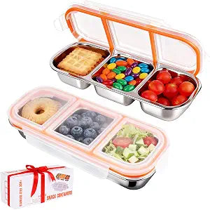 2 Pack 304 Stainless Steel Snack Containers