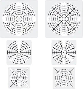 YKW 6 Pack Large Mandala Stencils - 7/9/11 Inch Professional Reusable Templates for Wood, Furniture, Floor & Canvas - Precision Geometric Art Tool for Home Decor & Interior Renovation