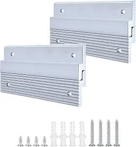4 inch French Cleat Picture Hanger, Aluminum Mirror Hanging Kit with Hardware, Ideal for Artwork, Whiteboard, Cabinet, Holds 50 lbs. per Pair, 2 Pairs