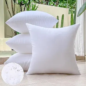 22 x 22 Outdoor Pillow Inserts Set of 4 Square Throw Pillow Inserts Waterproof for Couch Porch Outside Patio Furniture Decorative Pillows Large White Sofa Cushion Stuffer