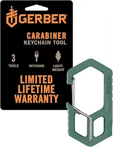 Gerber Carabiner 3-in-1 EDC Keychain Multitool, Bottle Opener, Baltic Haze