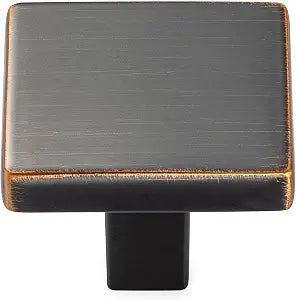 KOOFIZO 10 Pack Oil Rubbed Bronze Cabinet Knobs Square Single Hole Pull K03