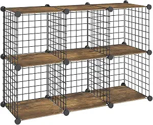 HOOBRO Wire Cube Storage Organizer, 6-Cube Metal Storage Shelves