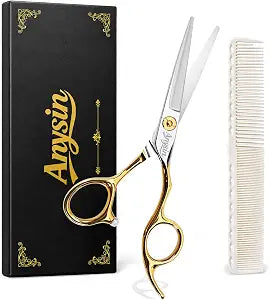 Professional Hair Cutting Shears 5.5 inch (5 1/2"), Japanese Stainless Steel Razor Edge Barber Scissors, Sharp Hair Scissors Hair Cutting Scissors for Salon, Barbers, Men, Women, Gift Box