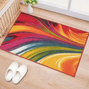 Rugshop Waves Non-Slip Contemporary Modern Area Rug Multi 20" x 30"