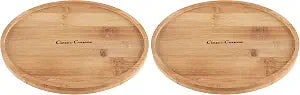 Lavish Home Lazy Susan  All-Natural Bamboo Round Single Tier Turntable Kitchen, Pantry and Vanity Organizer and Display with 10 Inch Diameter by Classic Cuisine, Btown (Pack of 2)