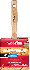 Wooster Brush Available F5119-4 Bravo Stainer Bristle/Polyester Stain Brush, 4 Inch, 4-Inch , White