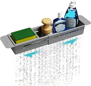 NiHome Extendable Kitchen Sink Caddy, Small Brush Sponge Storage Holder
