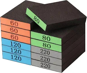 INBOF 12 Pack Sanding Block, 60/80/120/220 Grit Sanding Sponge, Washable and Reusable Sandpaper Block, Sandpaper for Wood and Drywall, Sand Paper for Wood Furniture and Wall Repair