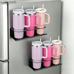 Magnetic Stanley Cup Holder for Fridge, Tumbler Organizer Strong Fridge & Metal Surface Water Bottle Organizer for Kitchen, Stanley Cup Accessories, 2 Pack