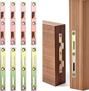 4 Sets Metal Bed Rail Fasteners, 5 Inch Heavy Duty Bed Rail Brackets with Screws, Heavy Duty Hardware Frame Replacement Parts for Furniture Wood