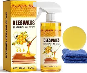 Beeswax Wood Polish, Bees Wax Furniture Polish and Cleaner, Beeswax Spray for Furniture & Floors,Wood Polish Cleaner,Restores Shine,Multi-Purpose Natural Micro-Molecularized Beeswaxs Essential Oil Wax