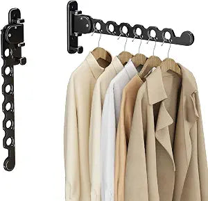 wall Mounted Clothes Drying Folding Hanger Rack for Laundry Room