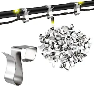 200PCS Metal Clips Gutter Clips for Hanging Outdoor Lights,Siding Hook Bulk