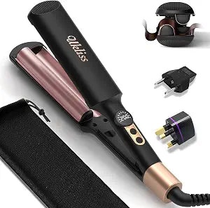 UKLISS Mini Hair Waver for Short Hair, Travel Deep Wave Curling Iron, Black