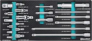 DURATECH 22-Piece Drive Tool Accessory Set with Extension Bars & Adapters