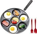 7 Cup Egg Frying Pan,Mini Pancake Maker with a Silicone Brush and Spatula
