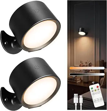 Rechargeable Wall Sconces, Renter-Friendly Peel & Stick (2PCS)