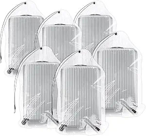 36x50 Inch Extra Large Clear Plastic Suitcase Storage Bags, 6 Pack, 4 Mils
