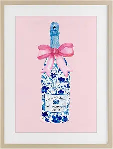 Floral Coquette Champagne Glam, 14 x 20 Inch Framed Print Under Glass