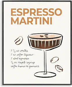 Espresso Martini Recipe Bar, 11 x 14 Inch Framed Gicle Print