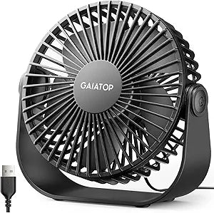Gaiatop USB Desk Fan, 5.5 Inch Quiet Small Portable Personal Table Fan