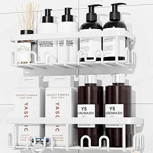 YASONIC Shower Caddy Adhesive, Rustproof Shower Organizer, Wall Shower Rack