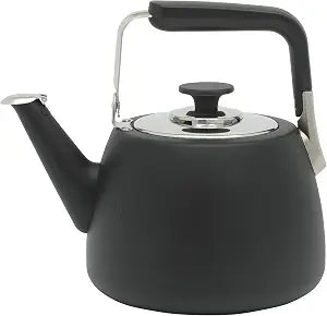 Sur La Table Kitchen Essentials Large 2 QT Heavy Gauge Stainless Steel Tea Kettle - Matte Black